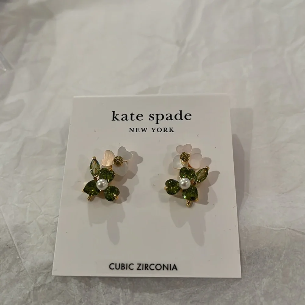 kate spade Precious Pansy Cluster Studs/NWT - Picture 5 of 10